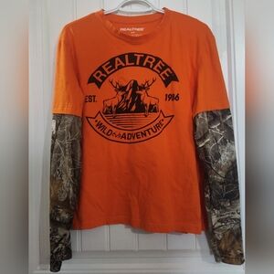 Men's REALTREE Orange/Camo T Shirt Size Medium